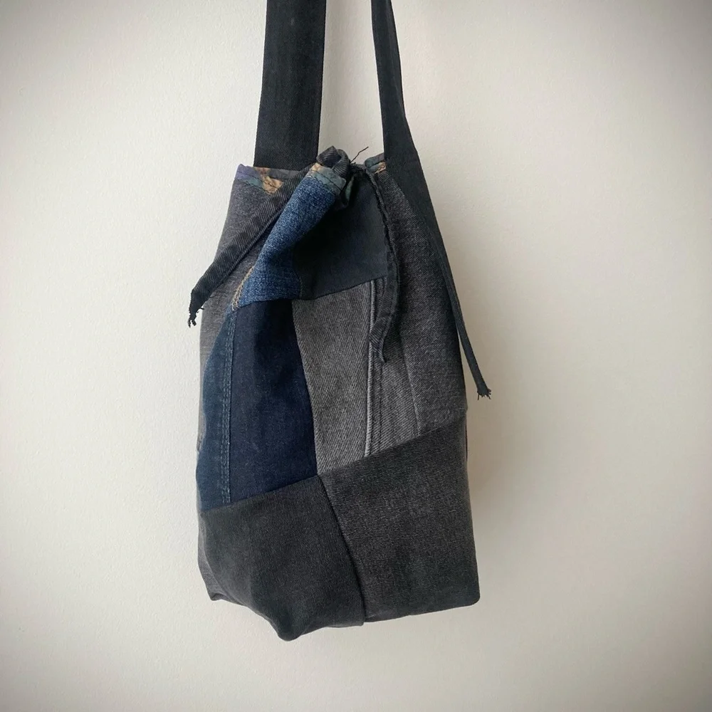 joodito origami japanese boro crossbody patchwork denim jean slouchy handbag bag - Picture 11 of 15